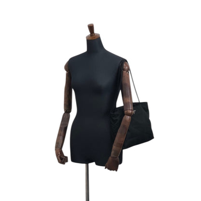 PRADA Tessuto Triangle Logo Totebag Black Vintage jztkxu
