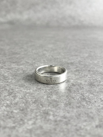 GUCCI Logo SILVER925 Ring Silver Vintage inm84c