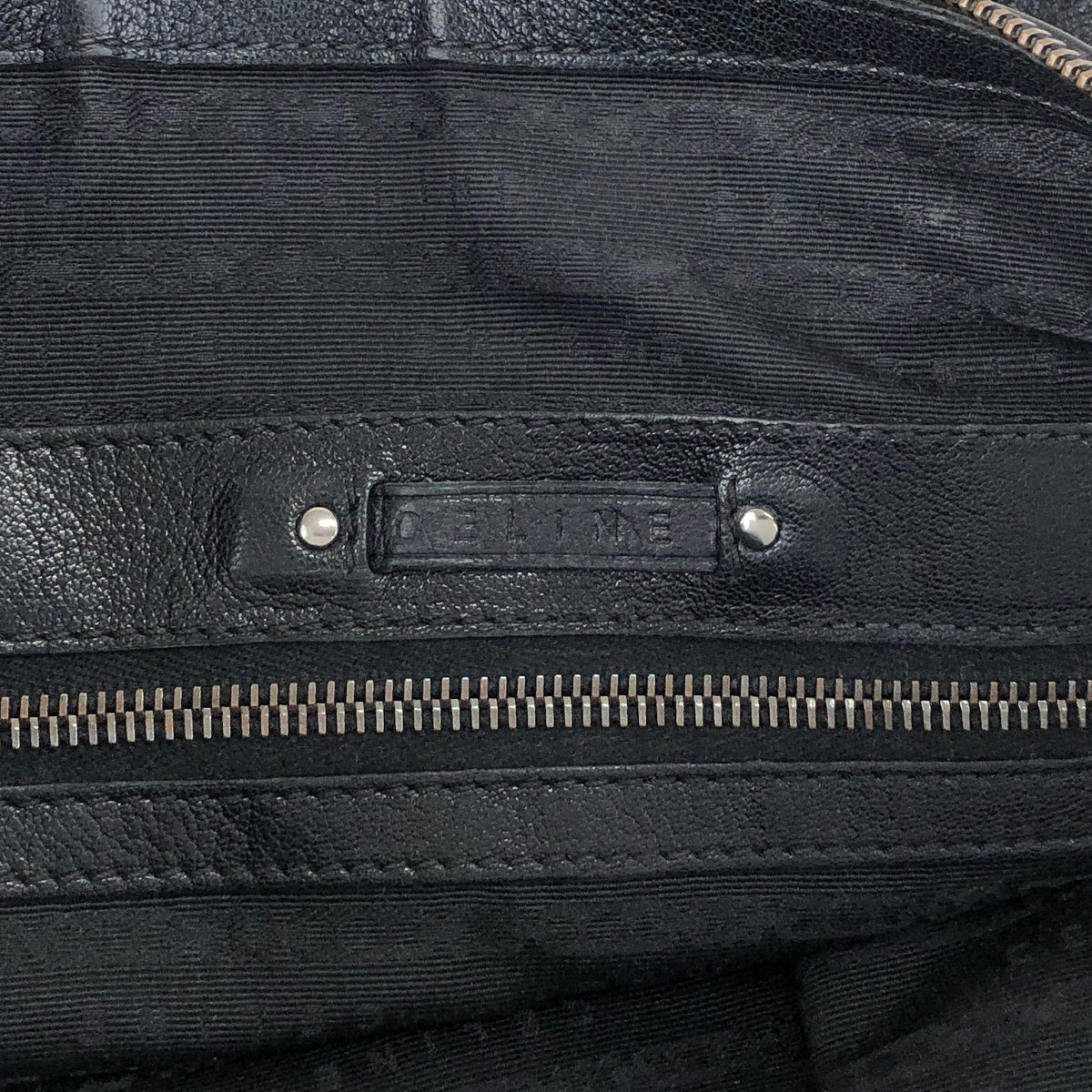 CELINE Triomphe Two-way Handbag  Shoulder bag Black Vintage 4xt5x6