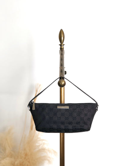 GUCCI GG Canvas Small Handbag Black Vintage j7yzmi