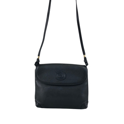 GUCCI Logo Shoulder bag Black Vintage irwn5s