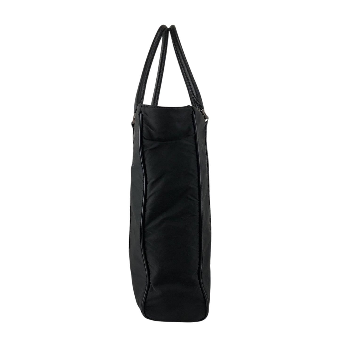 PRADA Triangle Logo Totebag Black Vintage syxbuh