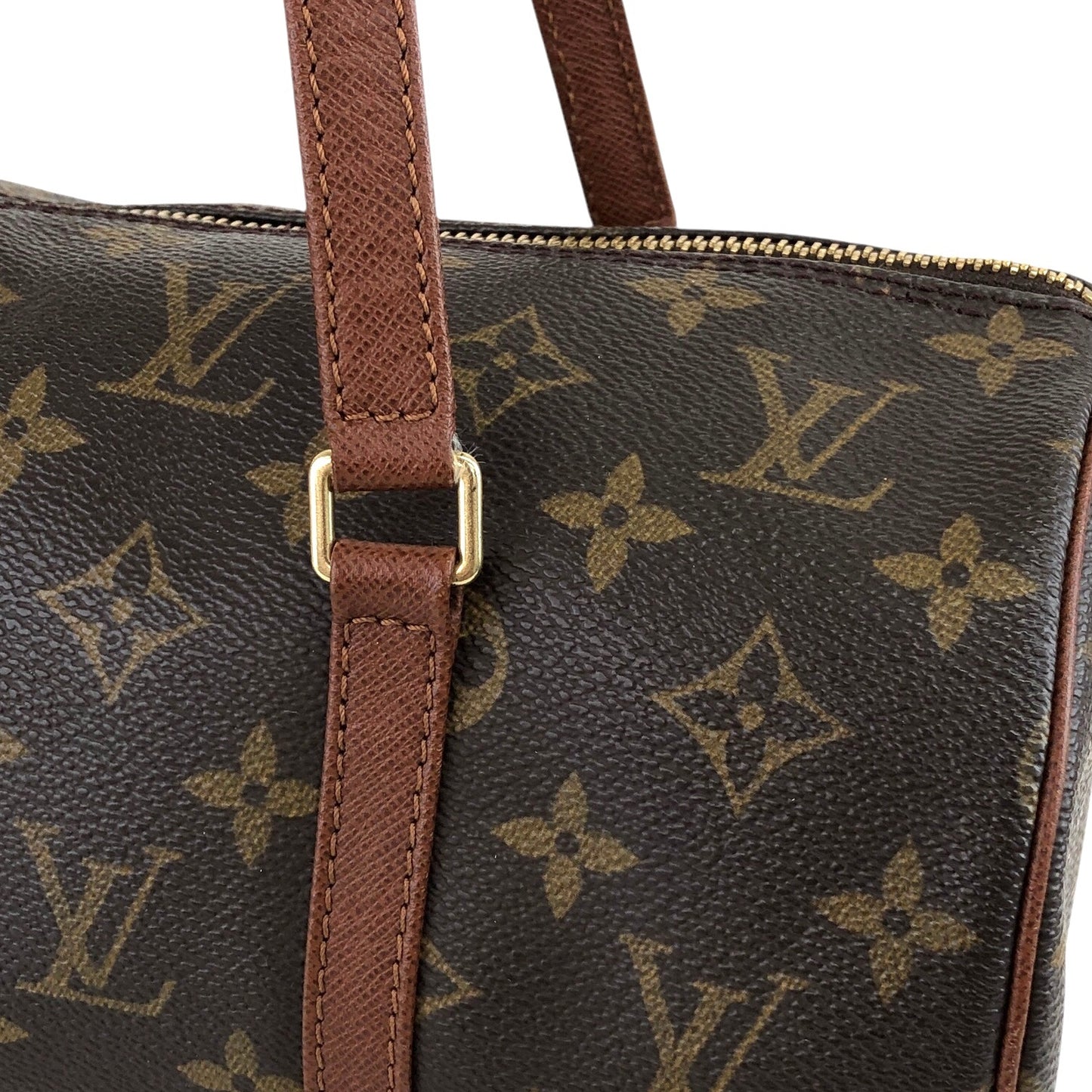 LOUIS VUITTON Monogram Handbag Brown Vintage 8j754k