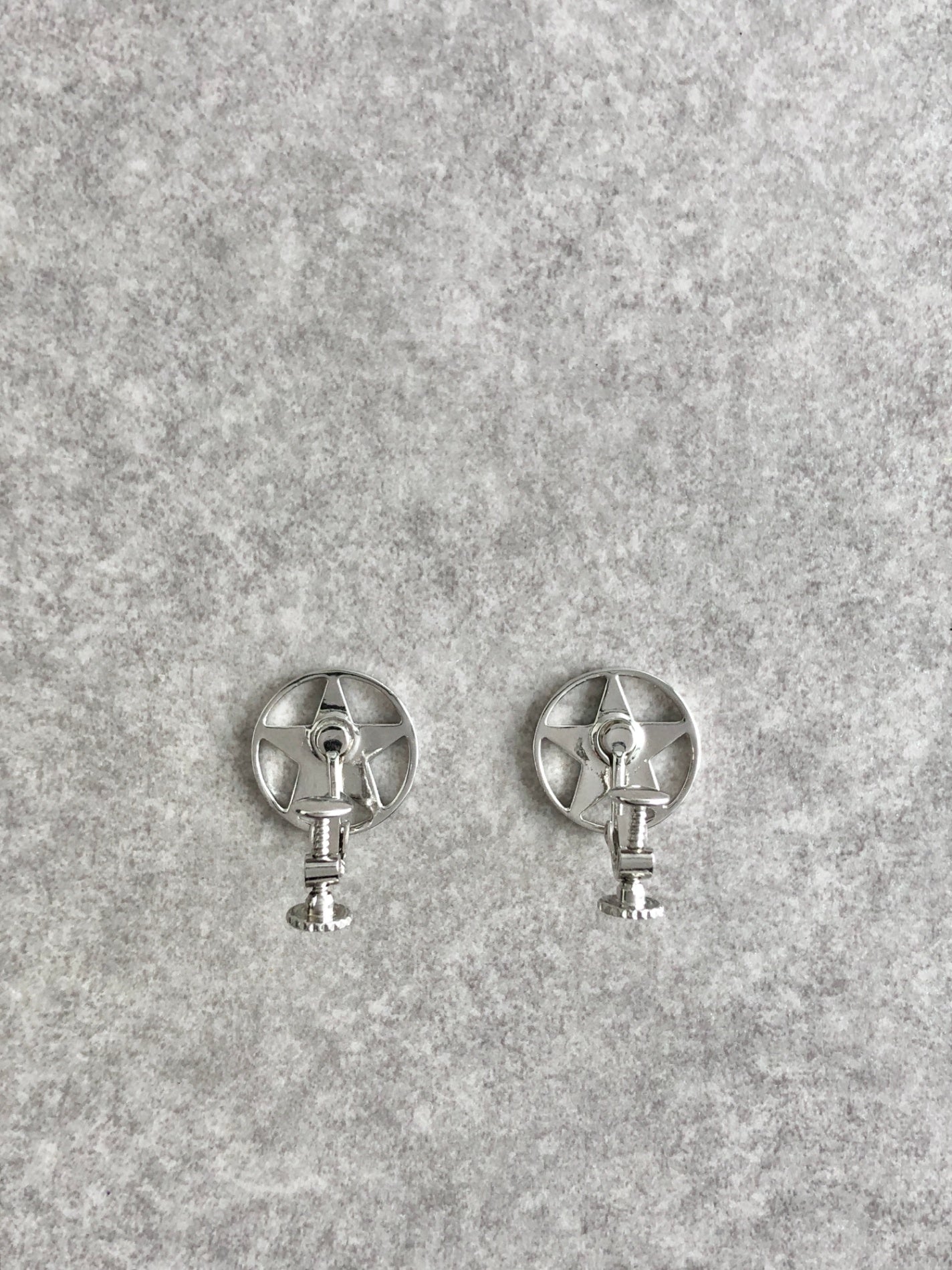 Christian Dior Logo Earrings Silver Vintage dun6w3