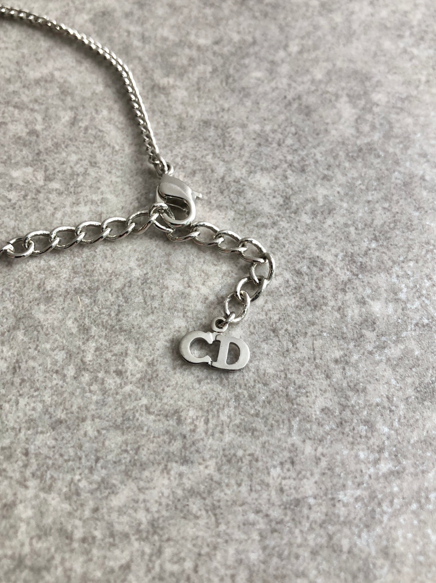 Christian Dior Logo Motif Bracelet Silver Vintage smr3v4