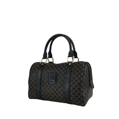 CELINE Macadam Blason Two-way Small Boston bag Shoulder bag Black Vintage anvhd8