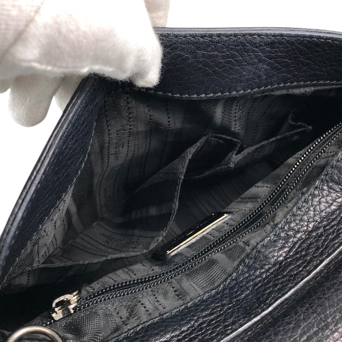 Salvatore Ferragamo Gancini Two-way Handbag Shoulder bag Black Vintage 82dd4b