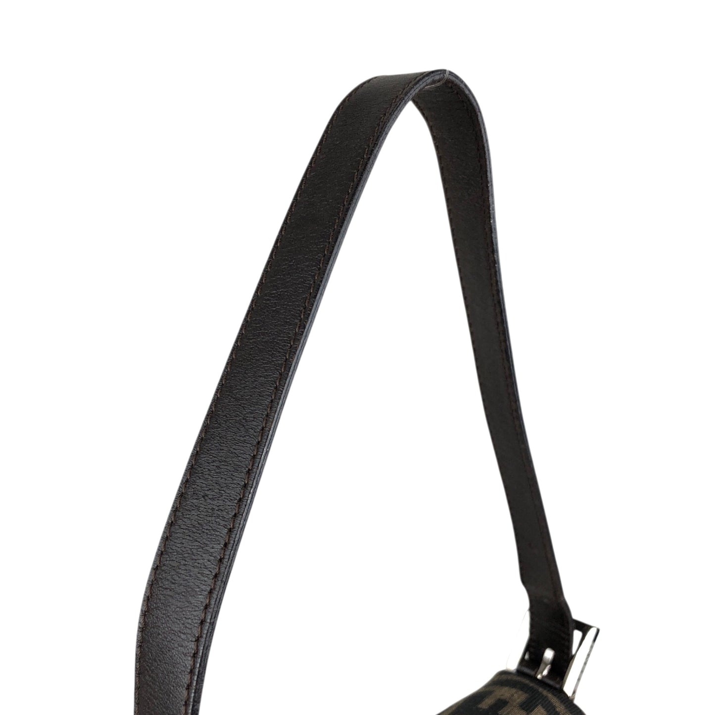 FENDI Zucca Logo Shoulder bag Brown Vintage df4sym