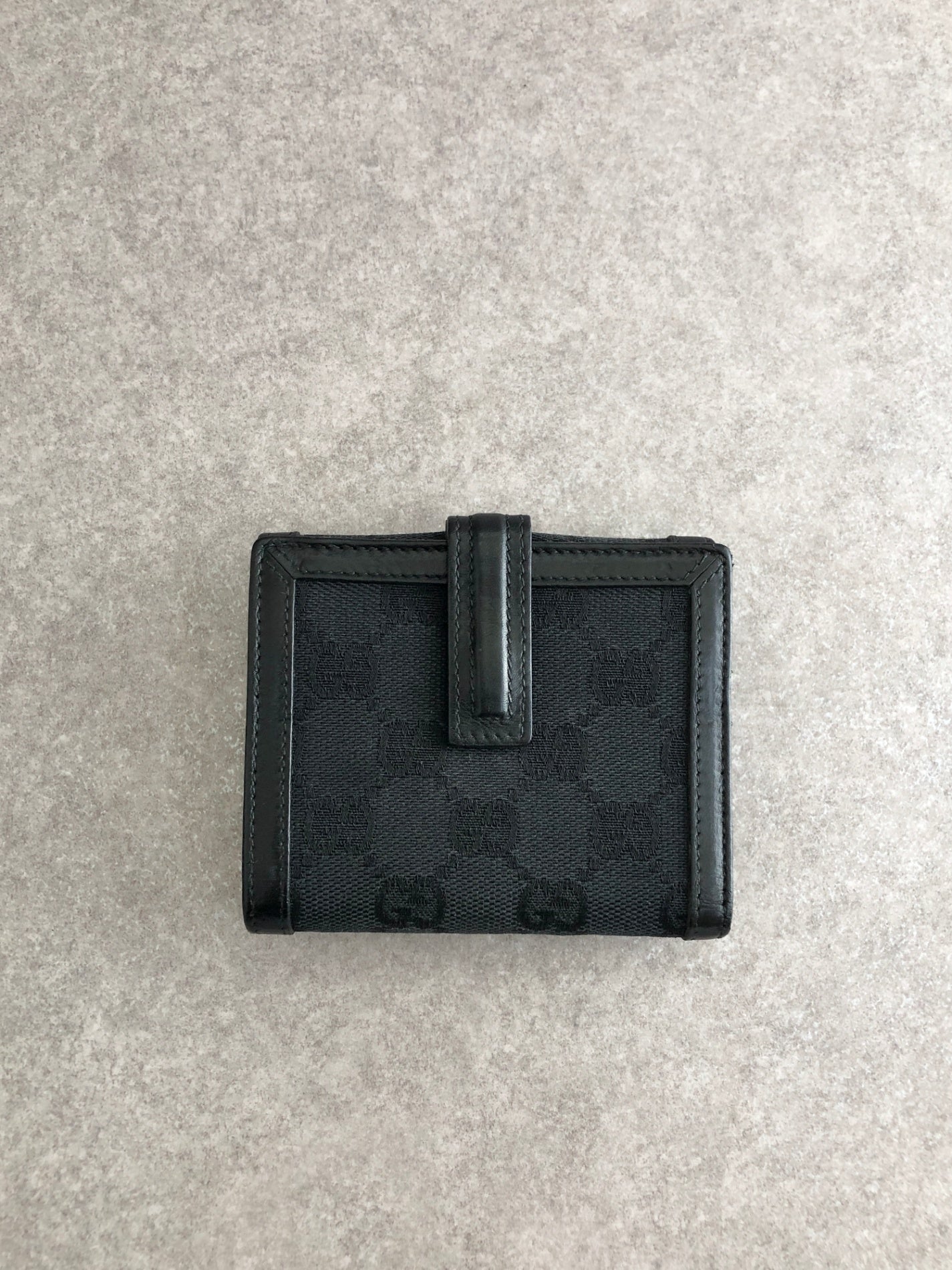GUCCI GG Canvas Folded Wallet Black Vintage gbusf3
