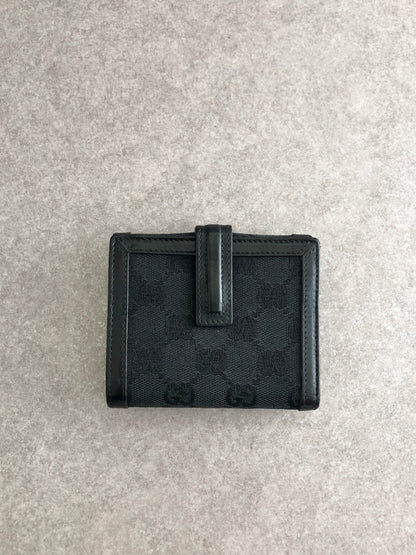 GUCCI GG Canvas Folded Wallet Black Vintage gbusf3