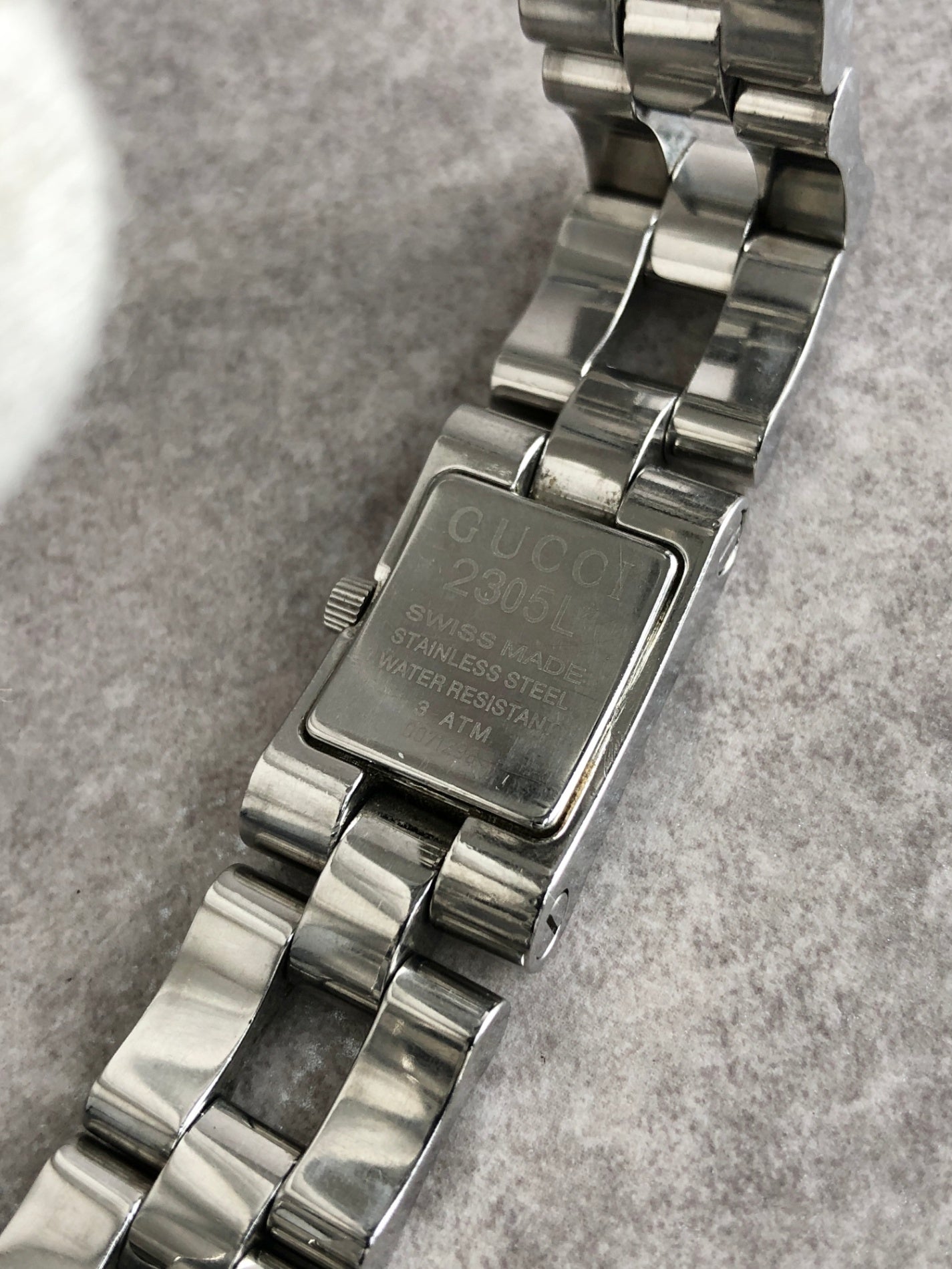 GUCCI Square Watch Silver 2305L Vintage 5db4xv