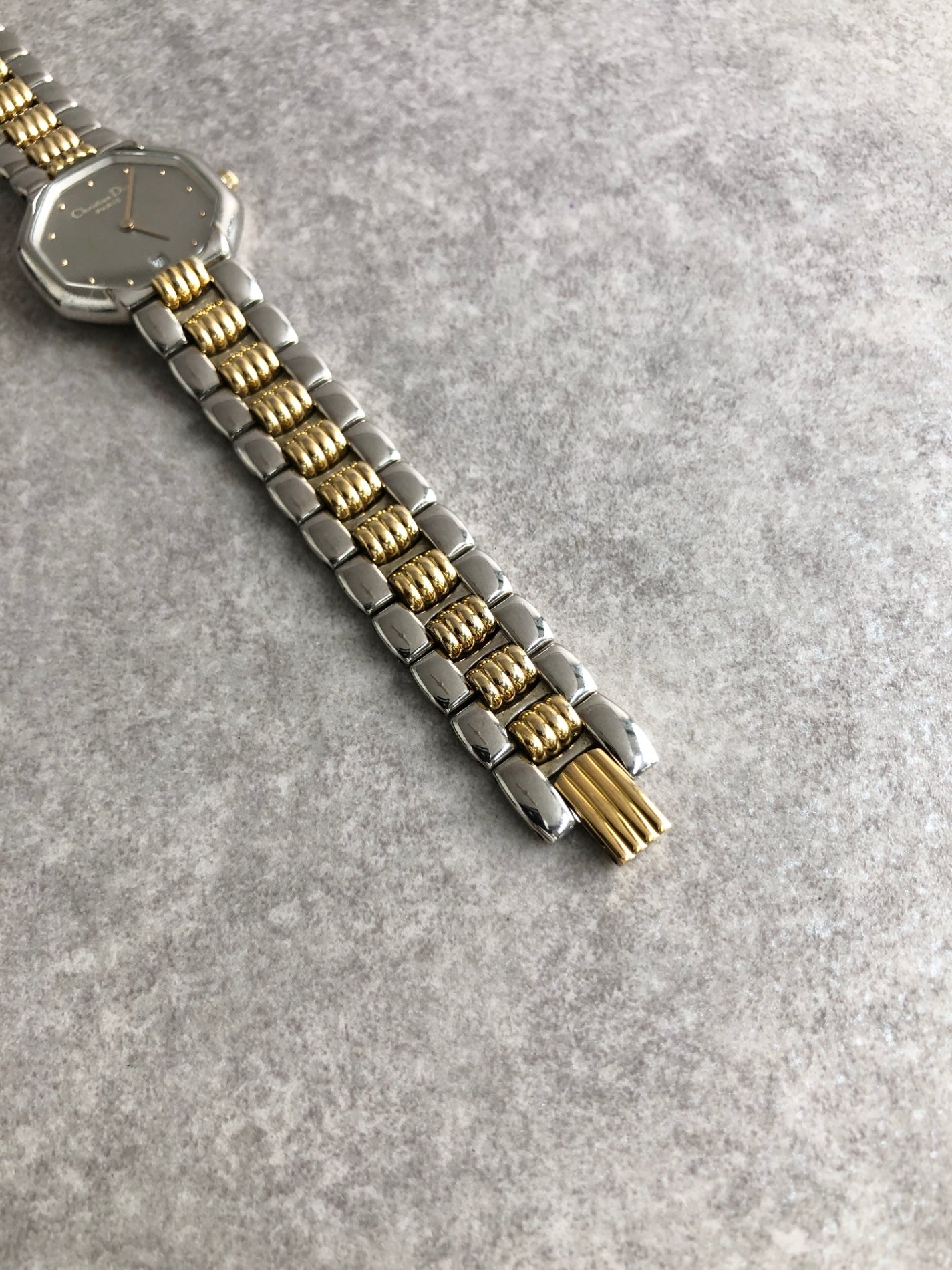 Christian Dior Octagon Quartz Watch Gold 48.203 Vintage s6cej8