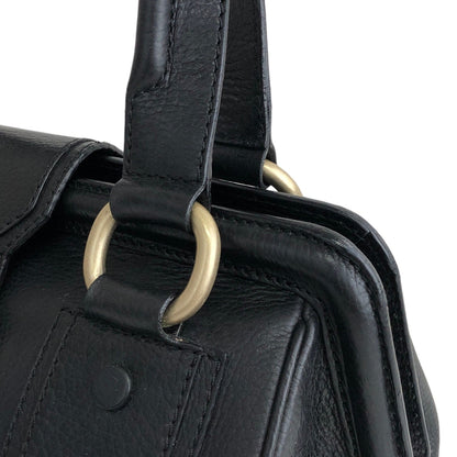 CELINE Triomphe Handbag Black Vintage 486nkp