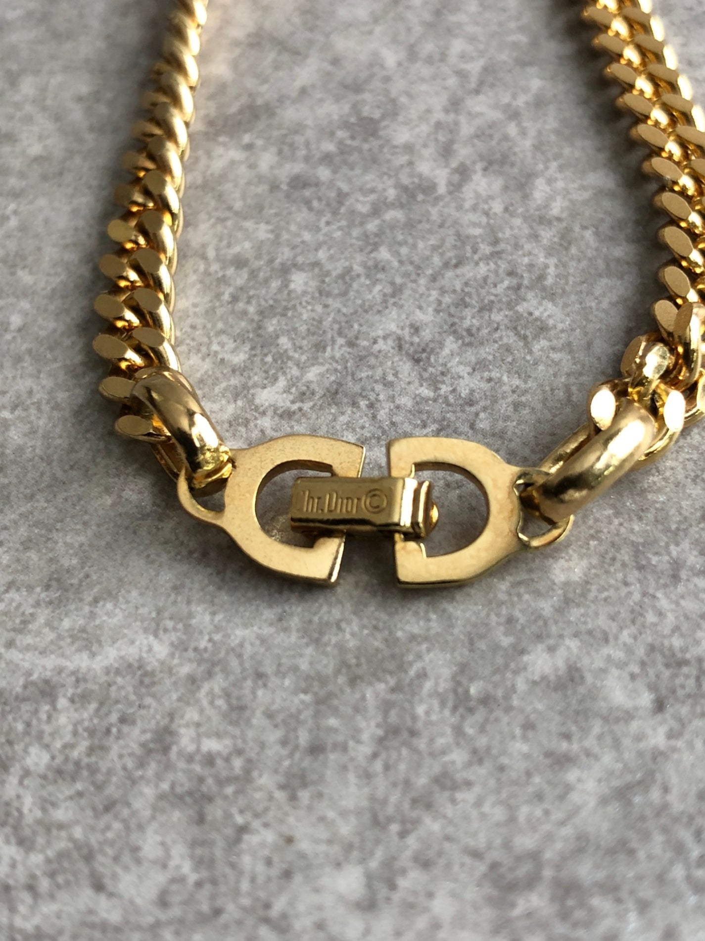 Christian Dior CD Logo Rhinestone Bracelet Gold Vintage 2mjhn2