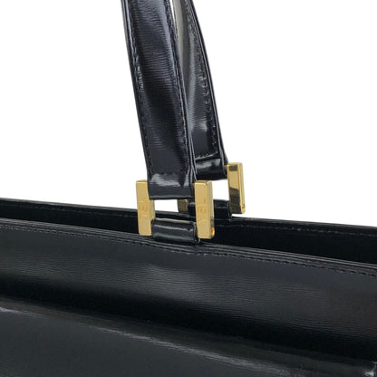 Yves Saint Laurent Logo Charm Handbag Black Vintage 7mza73