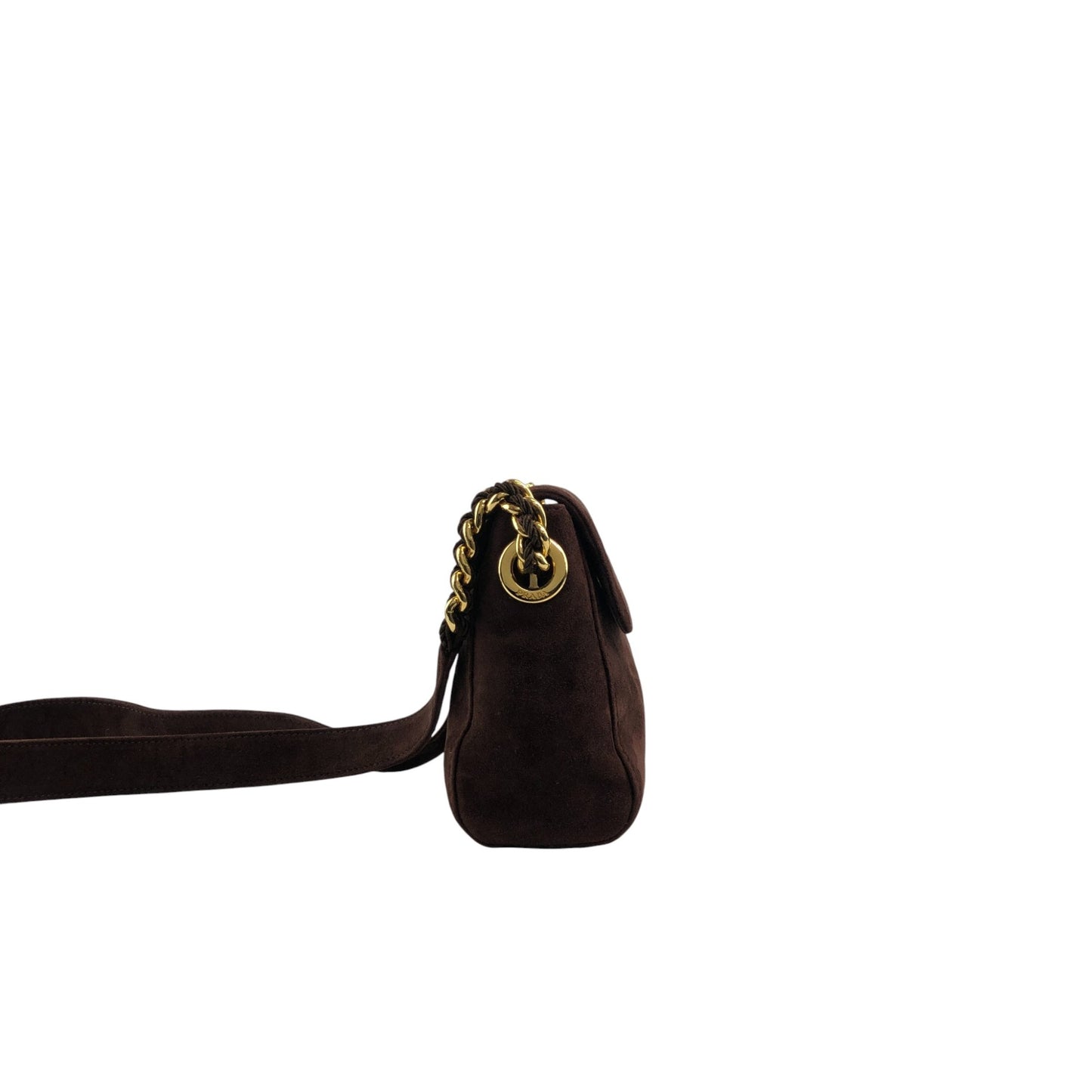 PRADA Logo Shoulder bag Brown Vintage psiphd