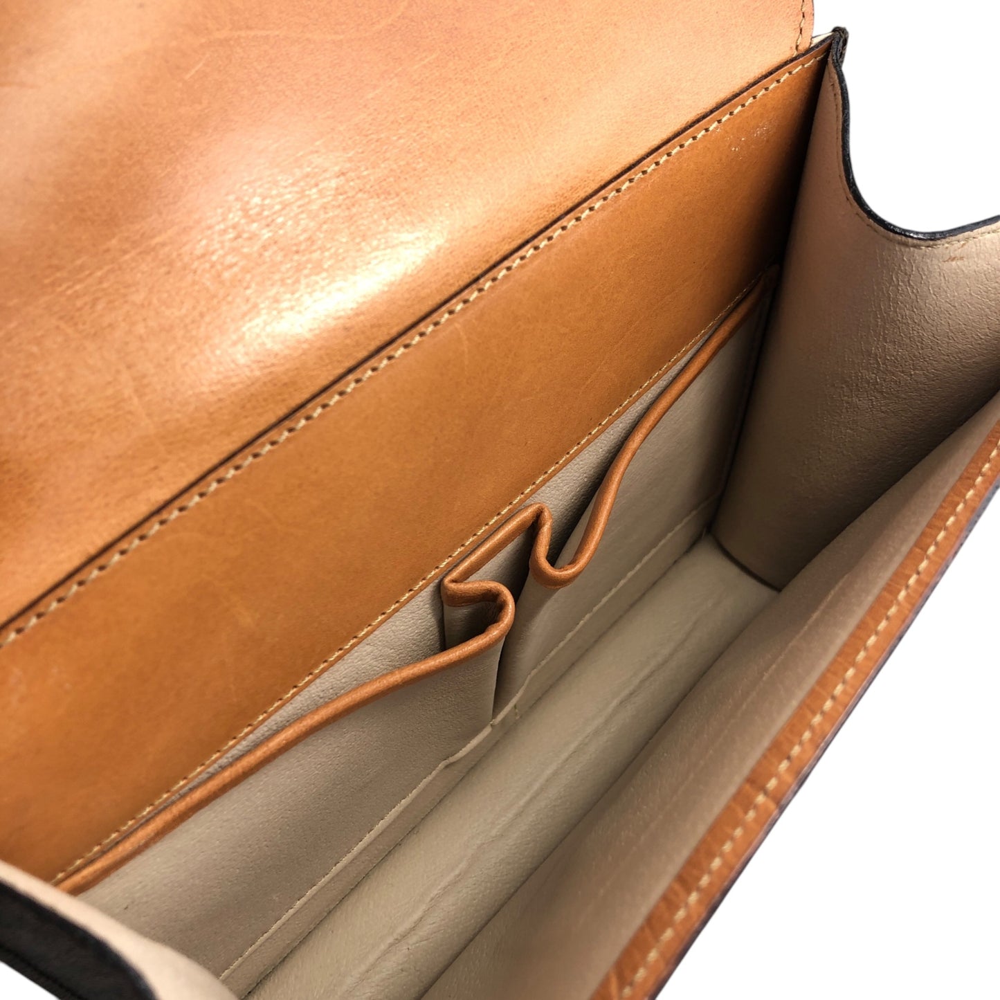 CELINE Macadam Horse Bit Double Flap Top Handle Handbag Brown Vintage 6caaii