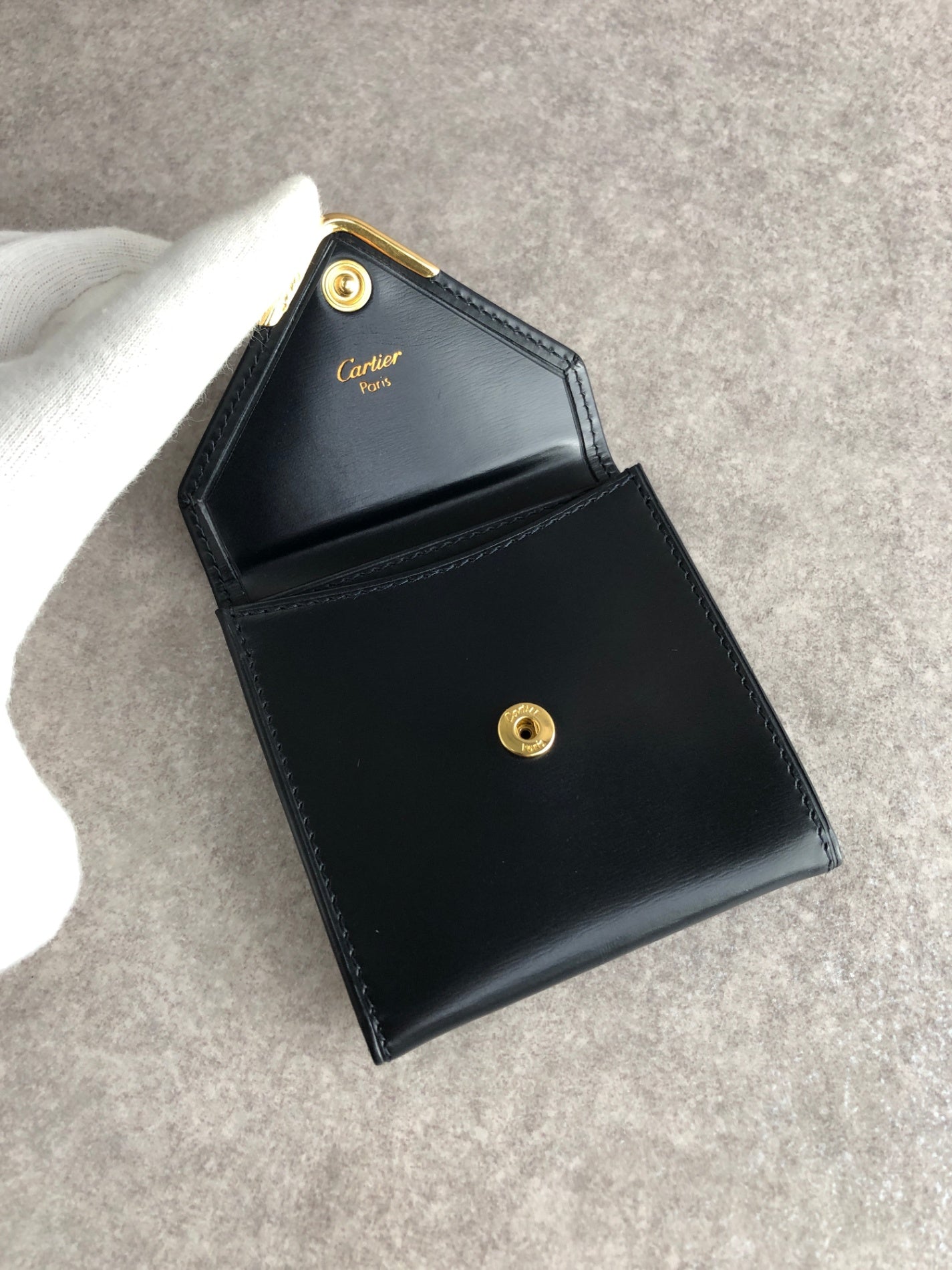Cartier Coin Purse Black Vintage f2egru
