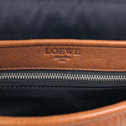 LOEWE Logo Embossed Shoulder bag Brown Vintage 6n4xku
