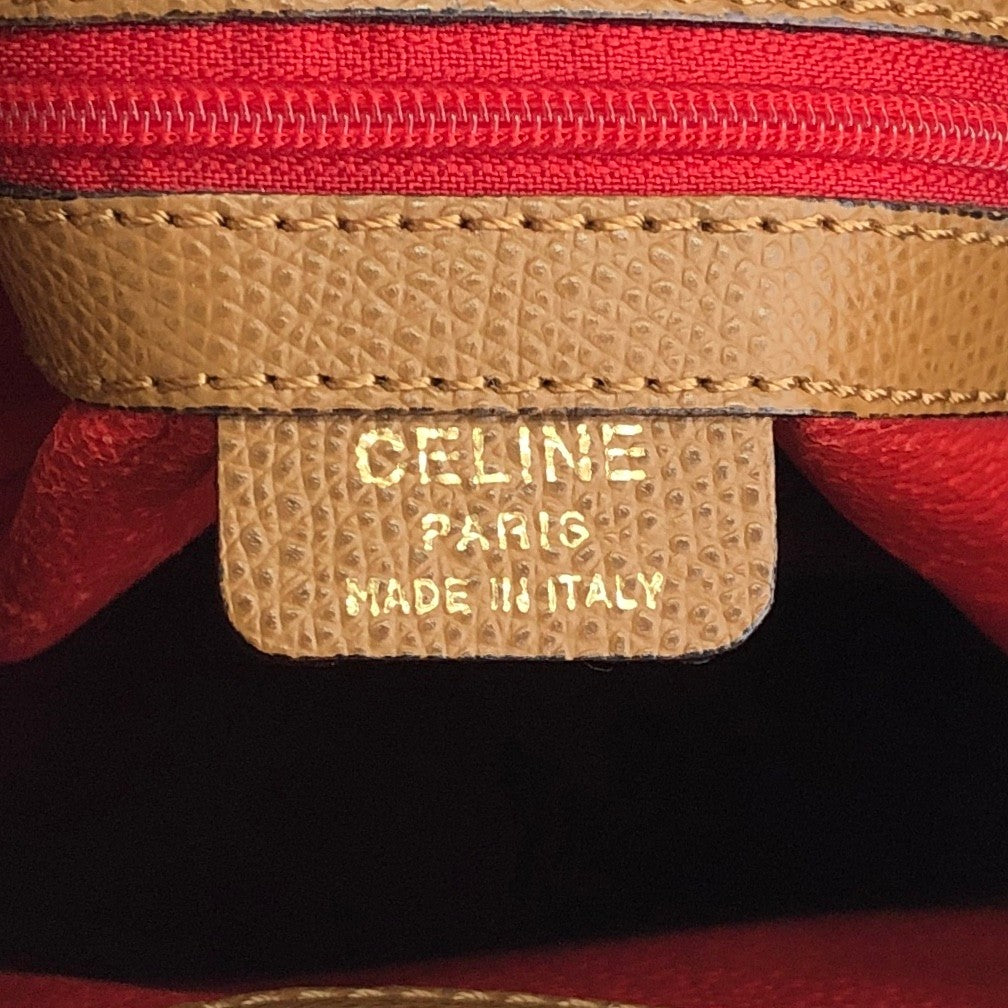 CELINE Drawstring Shoulder bag Brown Vintage e2mn4e