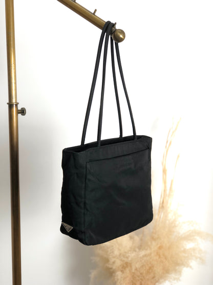 PRADA Tessuto Triangle Logo Totebag Black Vintage bfw3nz