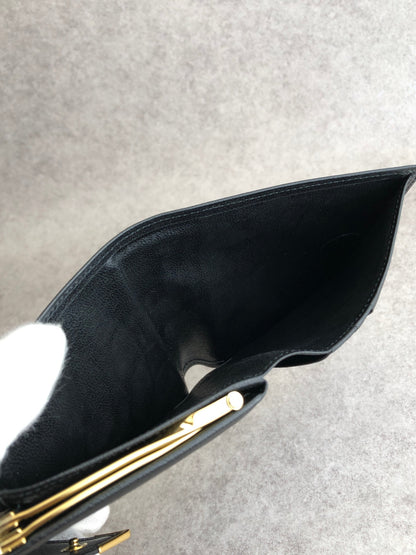 Yves Saint Laurent YSL Logo Folded Wallet Black Vintage 7ytsz4