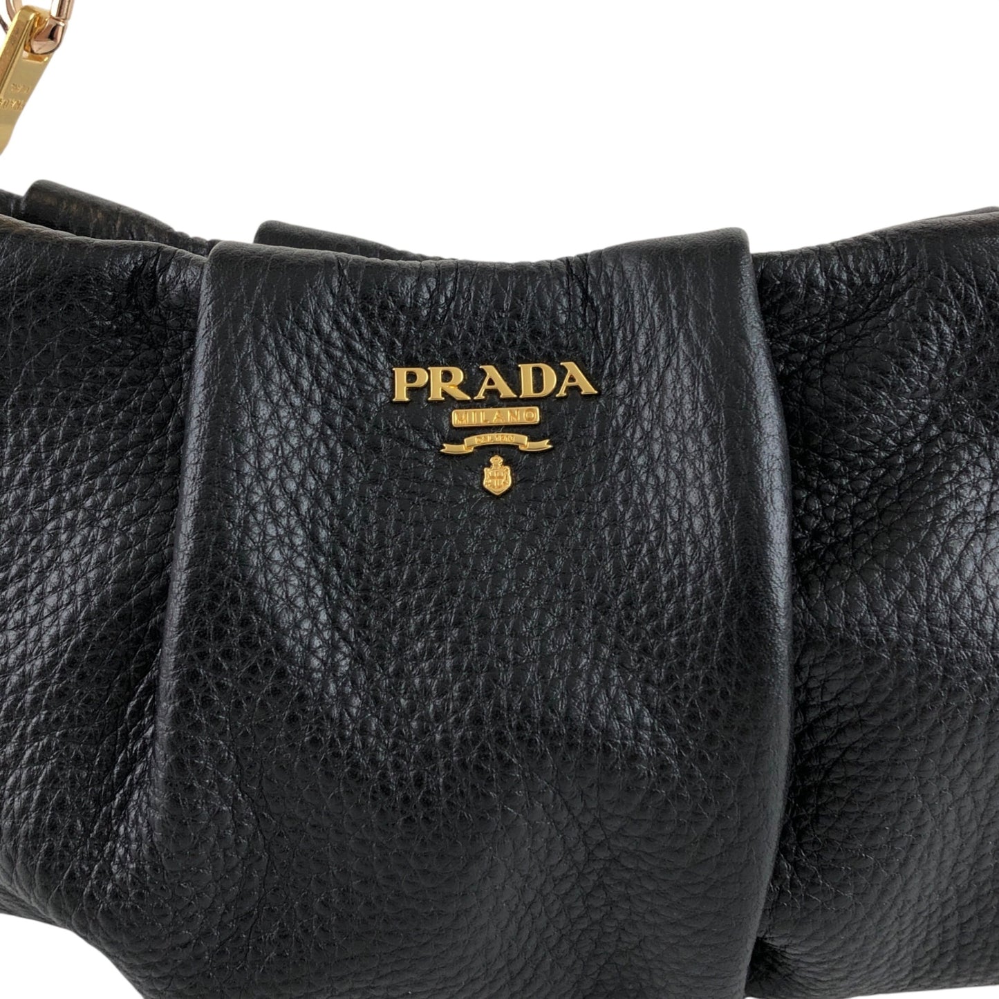 PRADA 標誌小號鏈條手提包袋黑色復古 wy5iwt