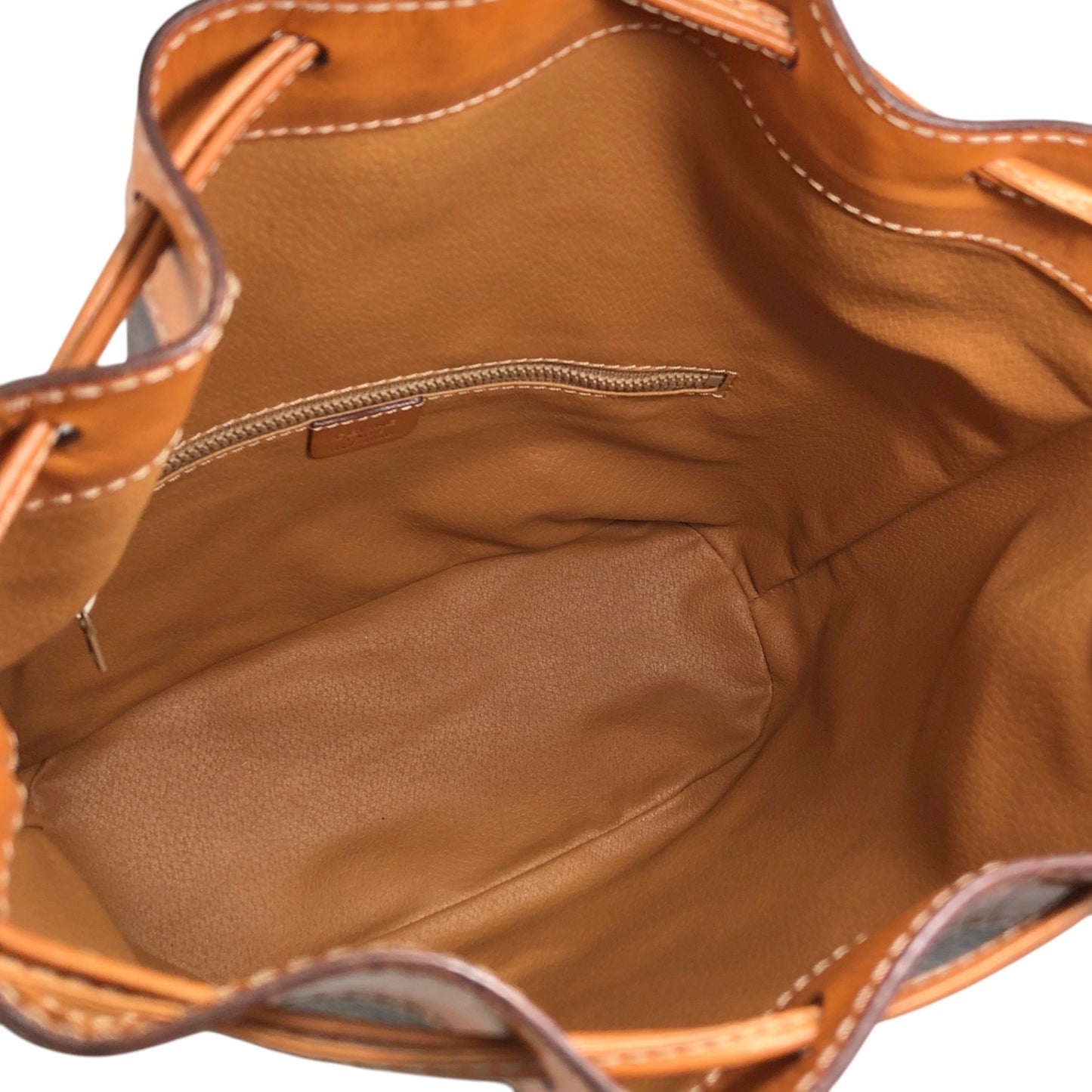 CELINE Macadam Blason Drawstring Shoulder bag Brown Vintage 6tzfb8