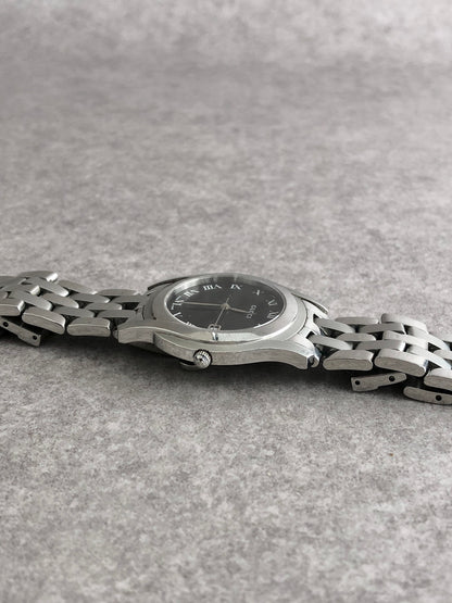 GUCCI Logo Quartz Watch Silver 5500M Vintage dxu7gw