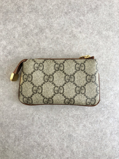 GUCCI GG Canvas Coin Purse Beige Vintage m54bjw