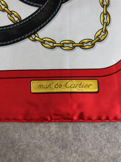 Cartier Silk Scarf Red Vintage vdtbax