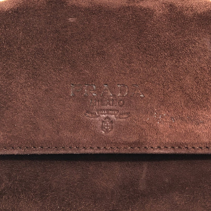 PRADA Logo Handbag Brown Vintage 8st8tj