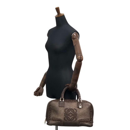 LOEWE Amazona28 Anagram Handbag Boston bag Brown Vintage hyvv3u