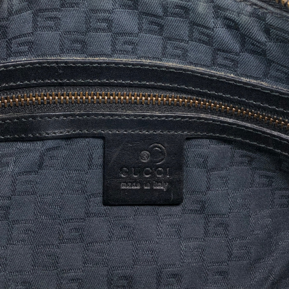 GUCCI Logo Embossed Shoulder bag Black Vintage zvzcf8
