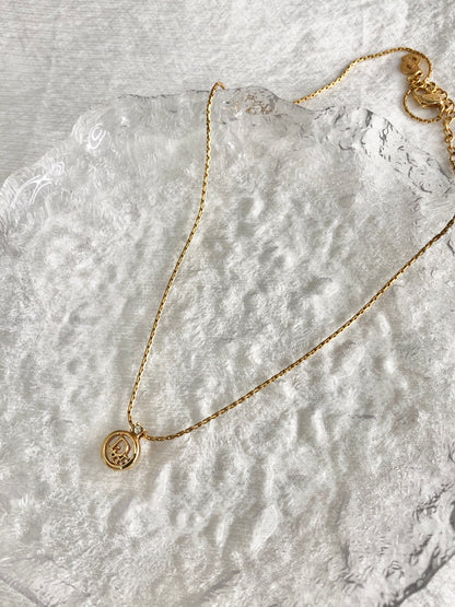 Christian Dior Logo Motif Rhinestone Necklace Gold Vintage 7ghskj