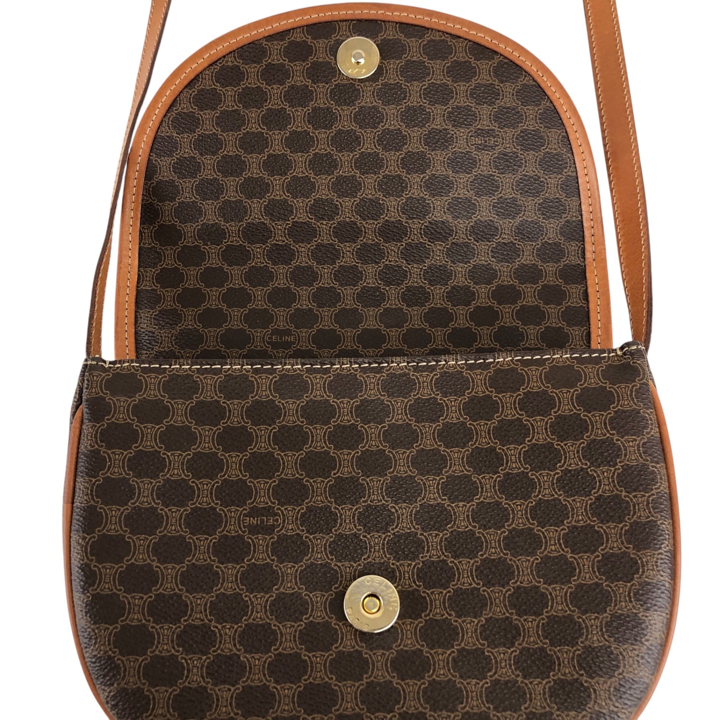 CELINE Macadam Blason Shoulder bag Brown Vintage ukvpkm