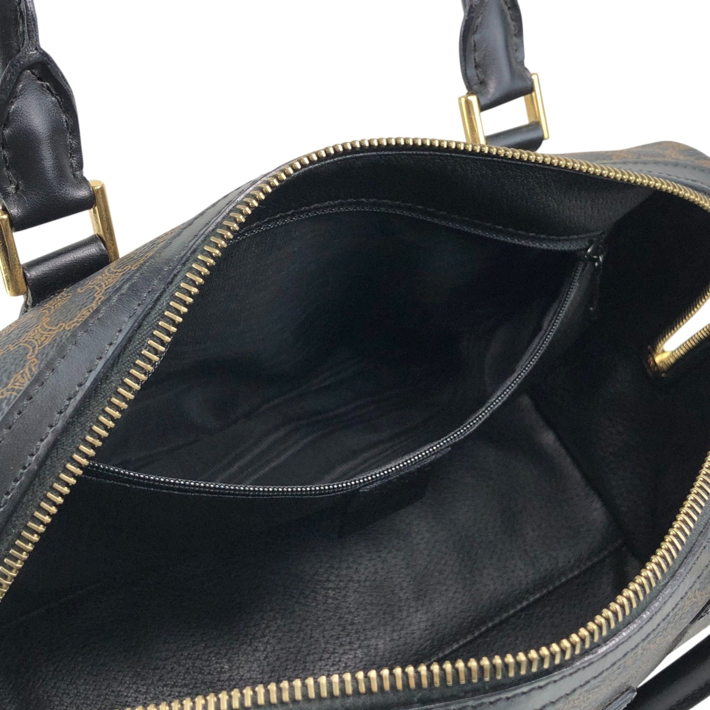 CELINE Macadam Blason Two-way Small Boston bag Shoulder bag Black Vintage xawpgz