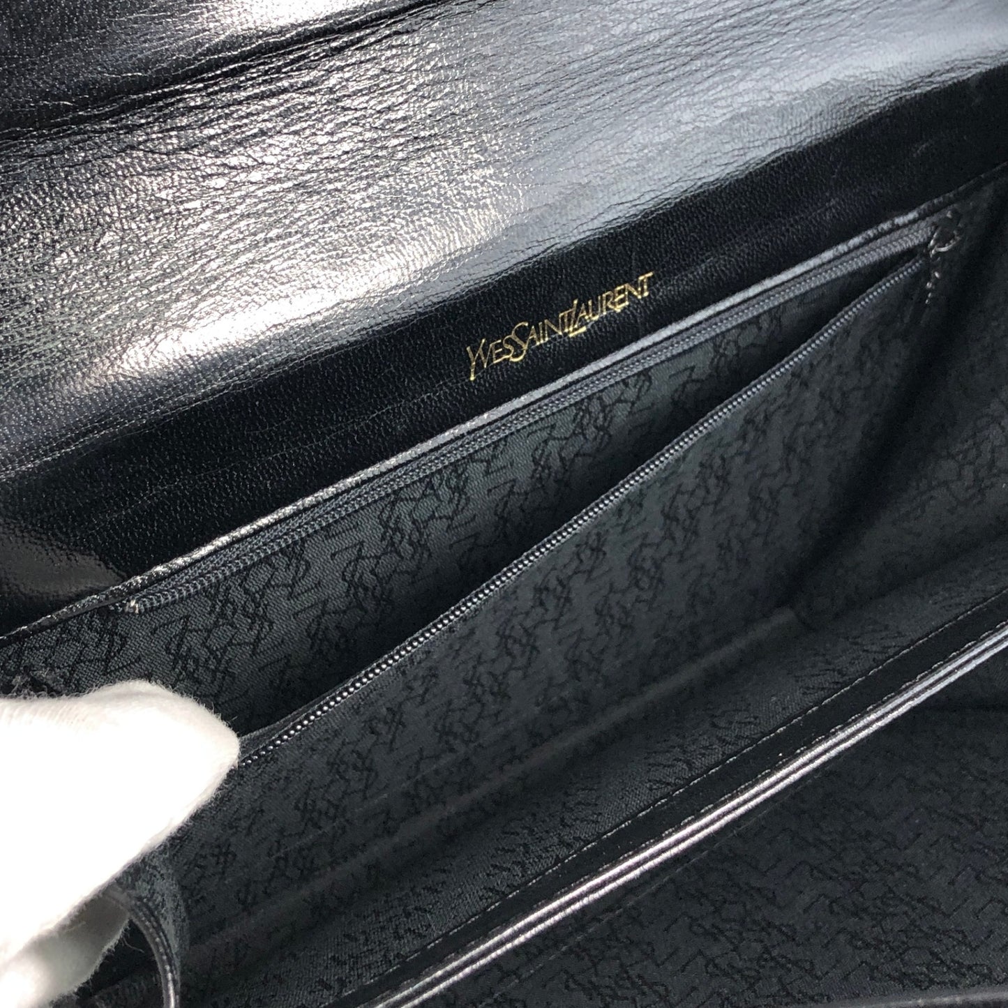 Yves Saint Laurent YSL Logo Shoulder bag Black Vintage 67eb7u