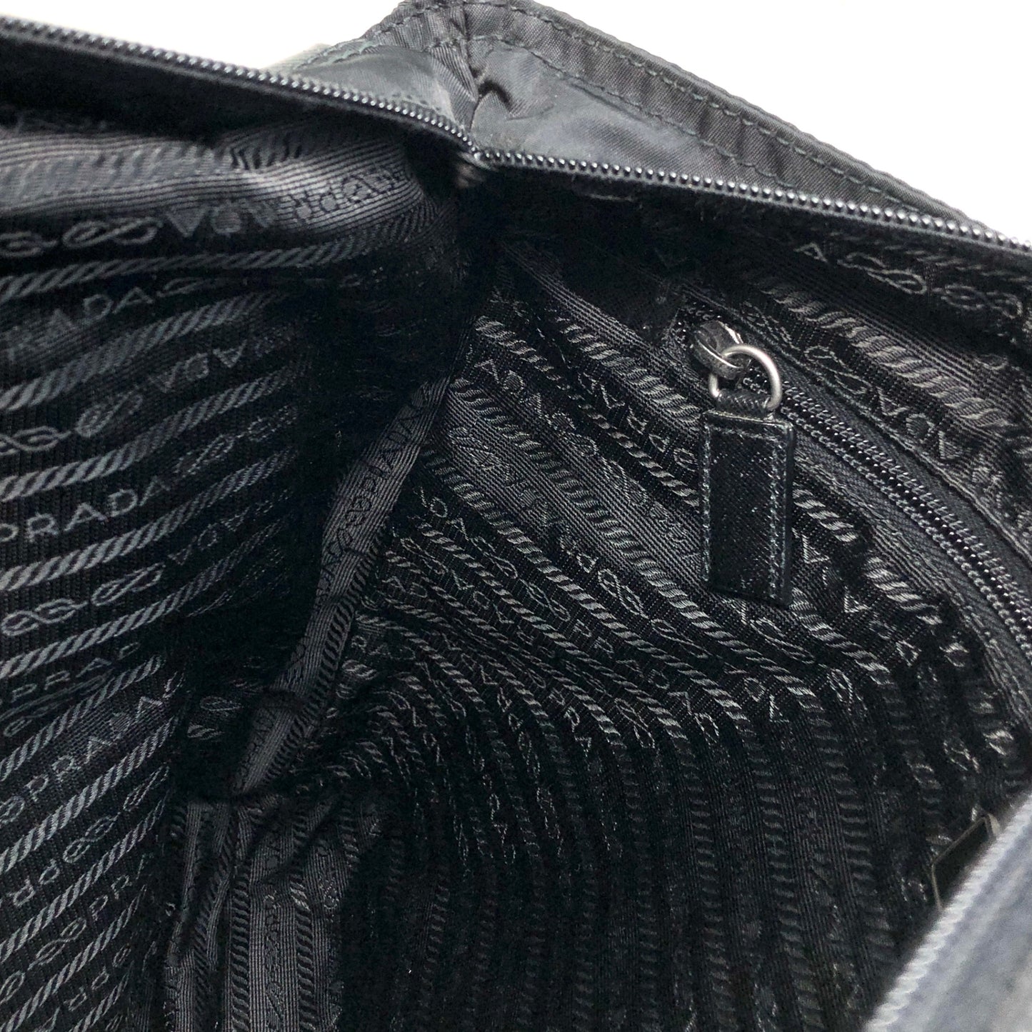 PRADA Triangle Logo Shoulder bag Black Vintage au3btz