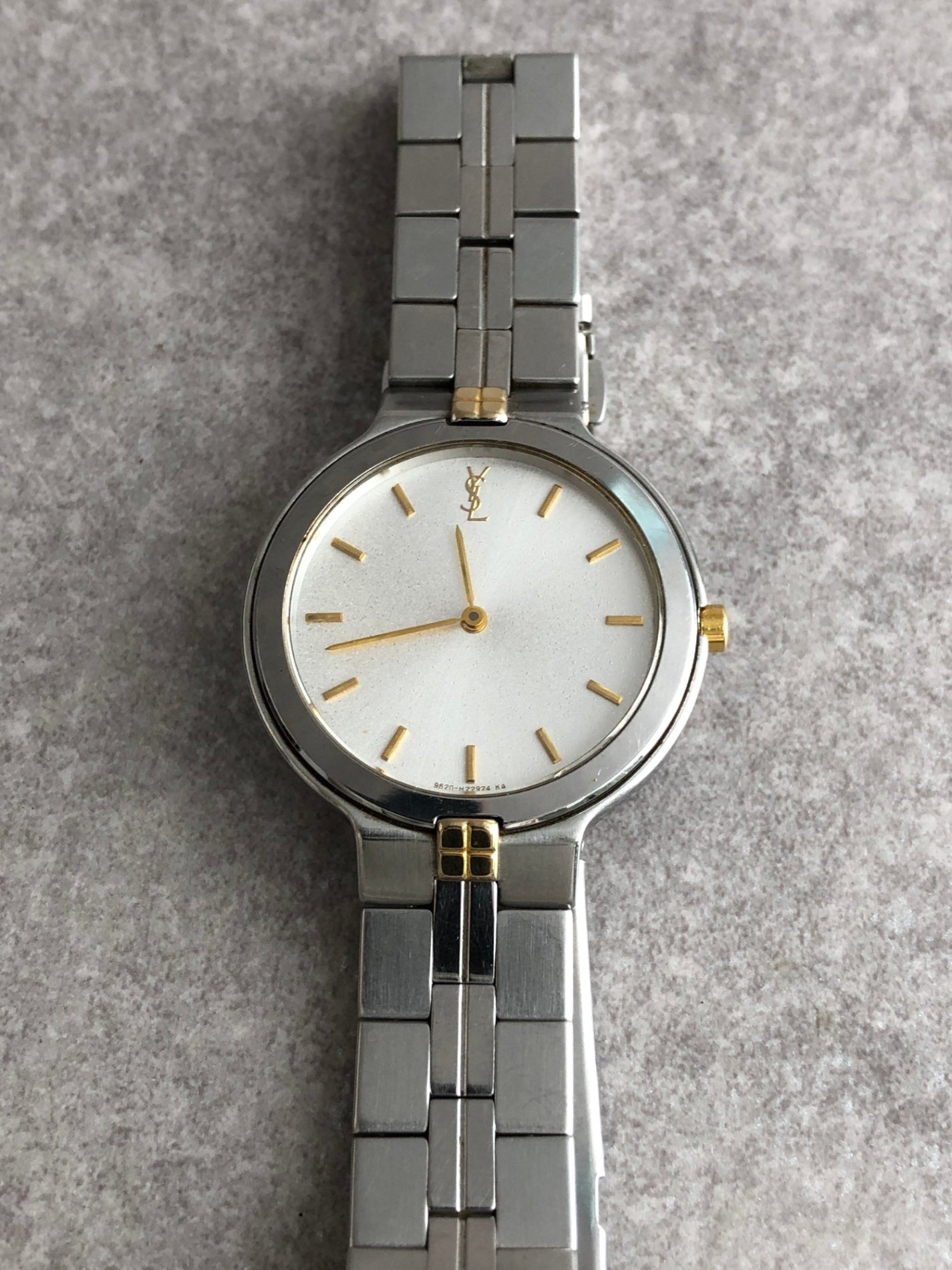 Yves Saint Laurent YSL Logo Watch Silver Vintage 6pjpwm