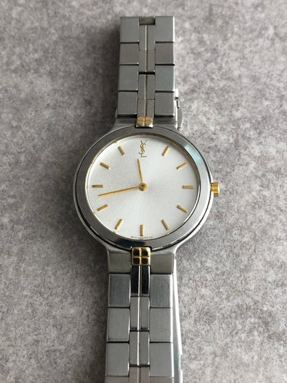 Yves Saint Laurent YSL Logo Watch Silver Vintage 6pjpwm