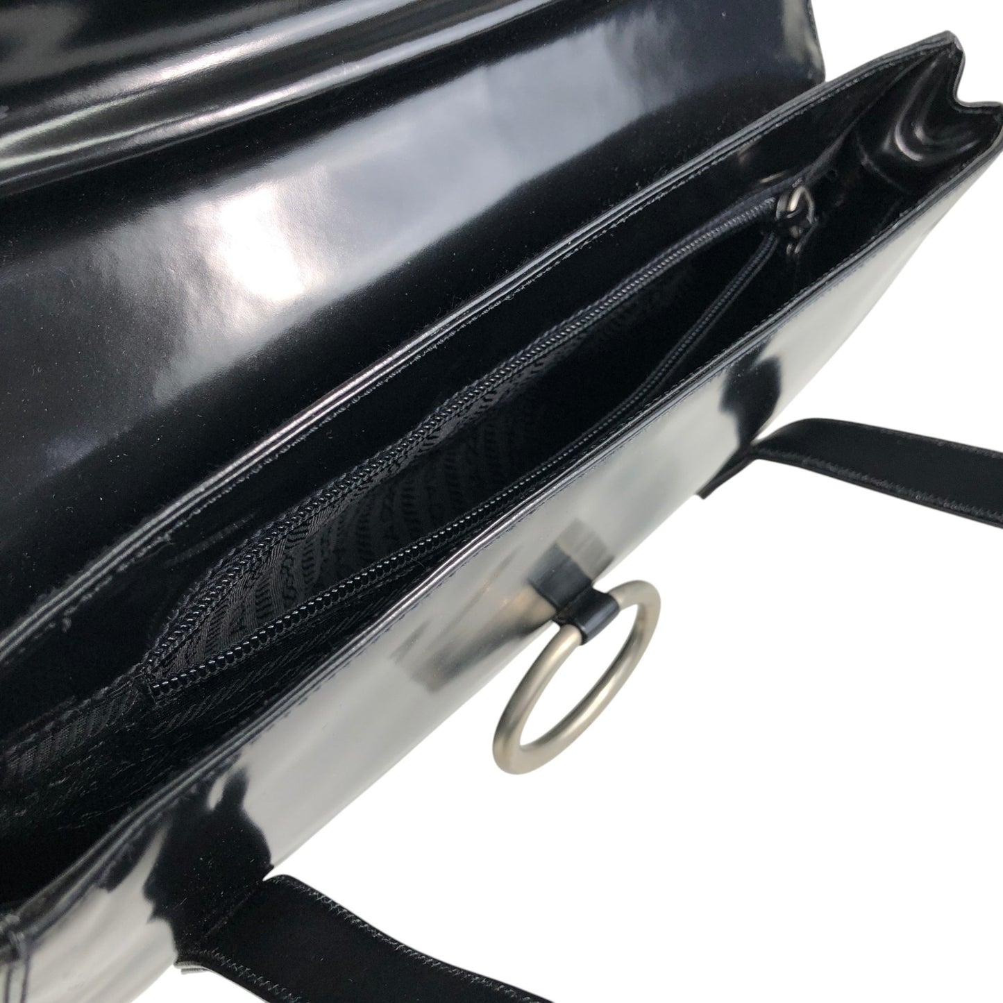 PRADA Logo Handbag Black Vintage 5yawfv