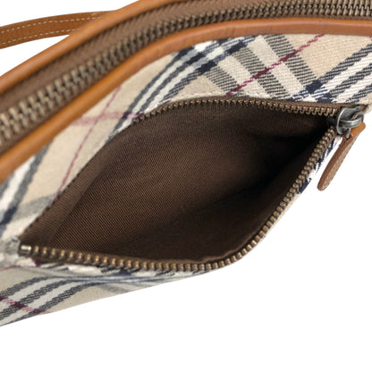 BURBERRY Nova Check Two-way Handbag Shoulder bag Beige Vintage 2zcrez