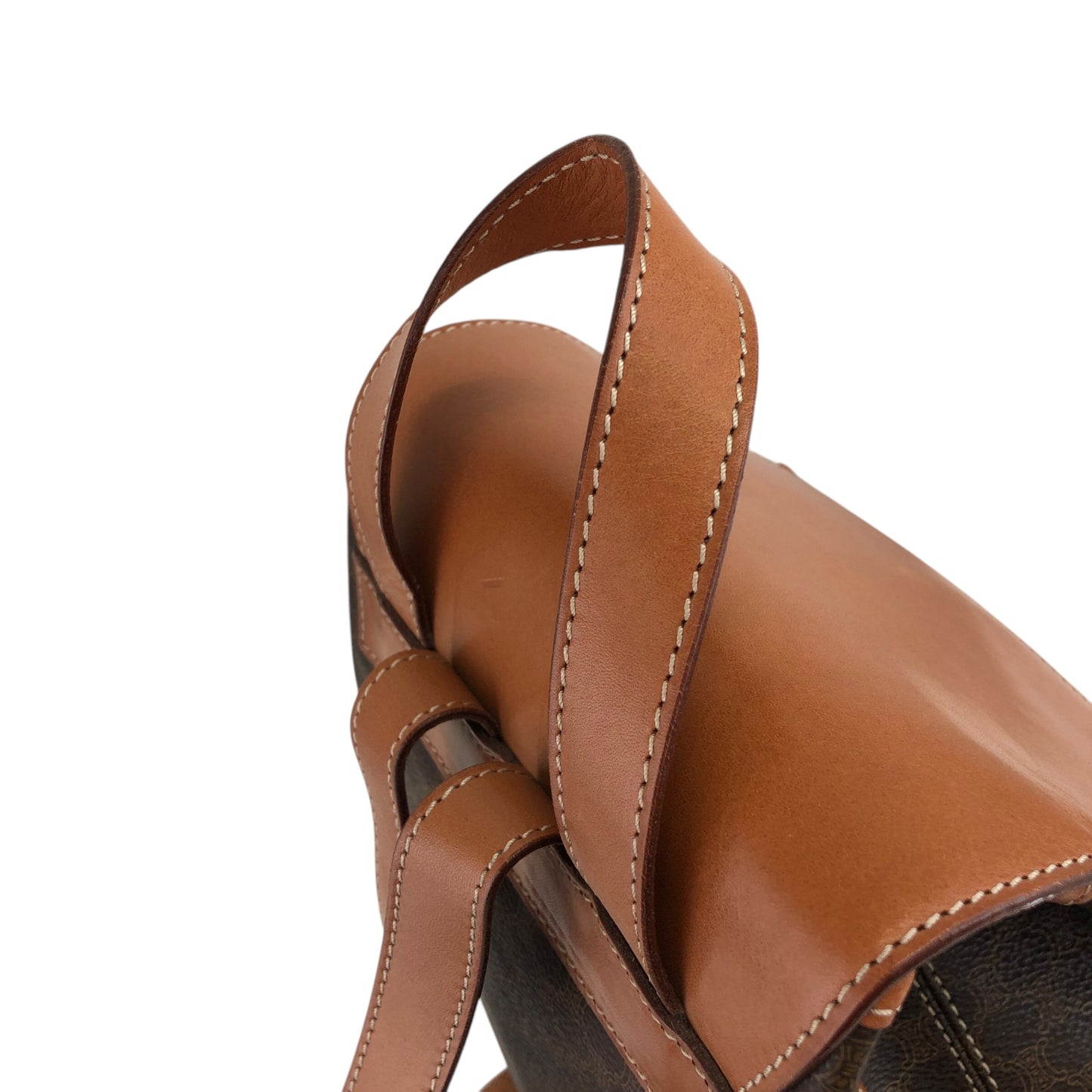 CELINE Macadam Circle Logo Backpack Brown Vintage ckigeh
