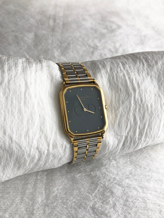 Christian Dior Quartz Watch Gold×Silver 41.12.01 Vintage 6gfb2c