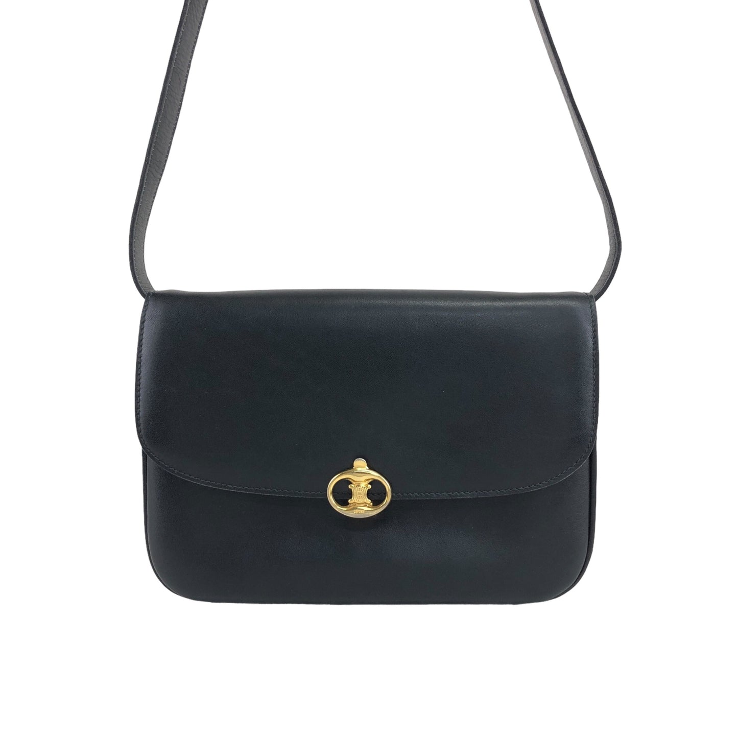 CELINE Blason Shoulder bag Black Vintage 3pnwtz