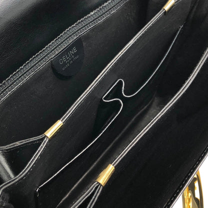 CELINE Horse Carriage Crossbody Shoulder bag Black Vintage 4mrnet