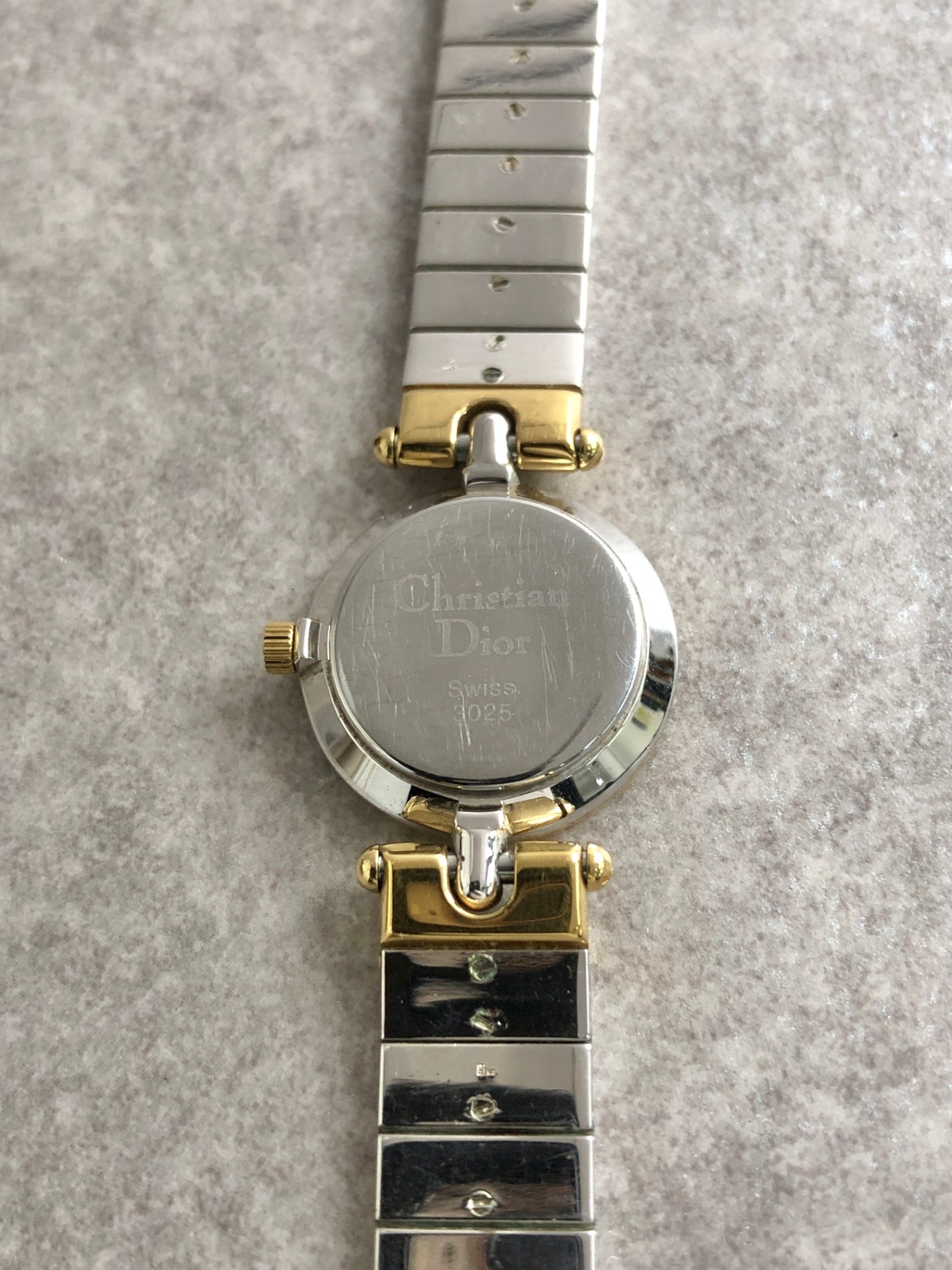 Christian Dior Quartz Watch Silver×Gold 3025 Vintage 7nep8k
