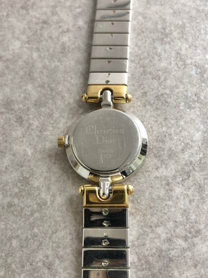 Christian Dior Quartz Watch Silver×Gold 3025 Vintage 7nep8k