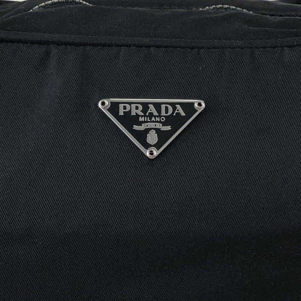 PRADA Tessuto Triangle Logo Handbag Black Vintage w7yvkr